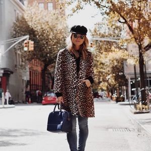 Ganni leopard print coat jacket